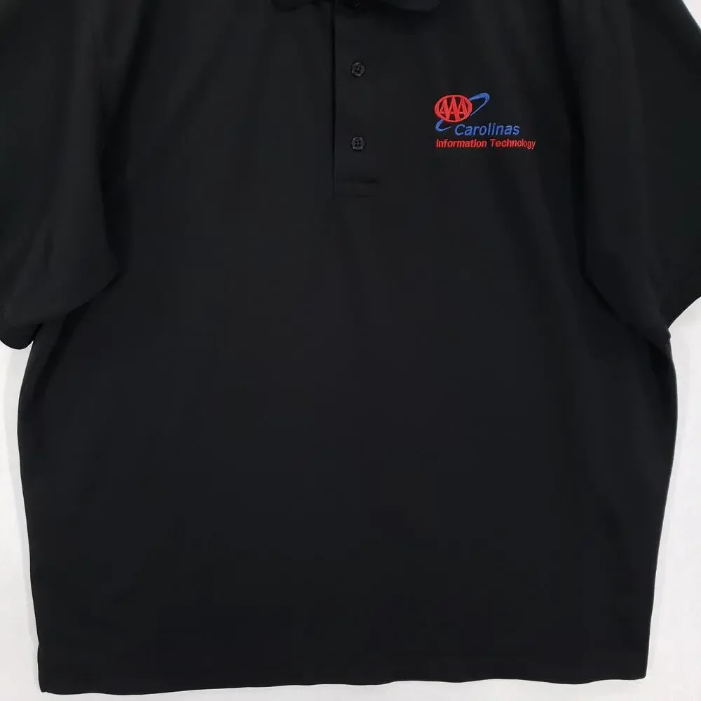 AAA Polo Mens Extra Large Black Carolinas Information Technology Golf Pullover - Picture 3 of 9